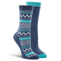 Columbia Women's 2 pk Essential Fair Isle Socks Front_Angled_Right