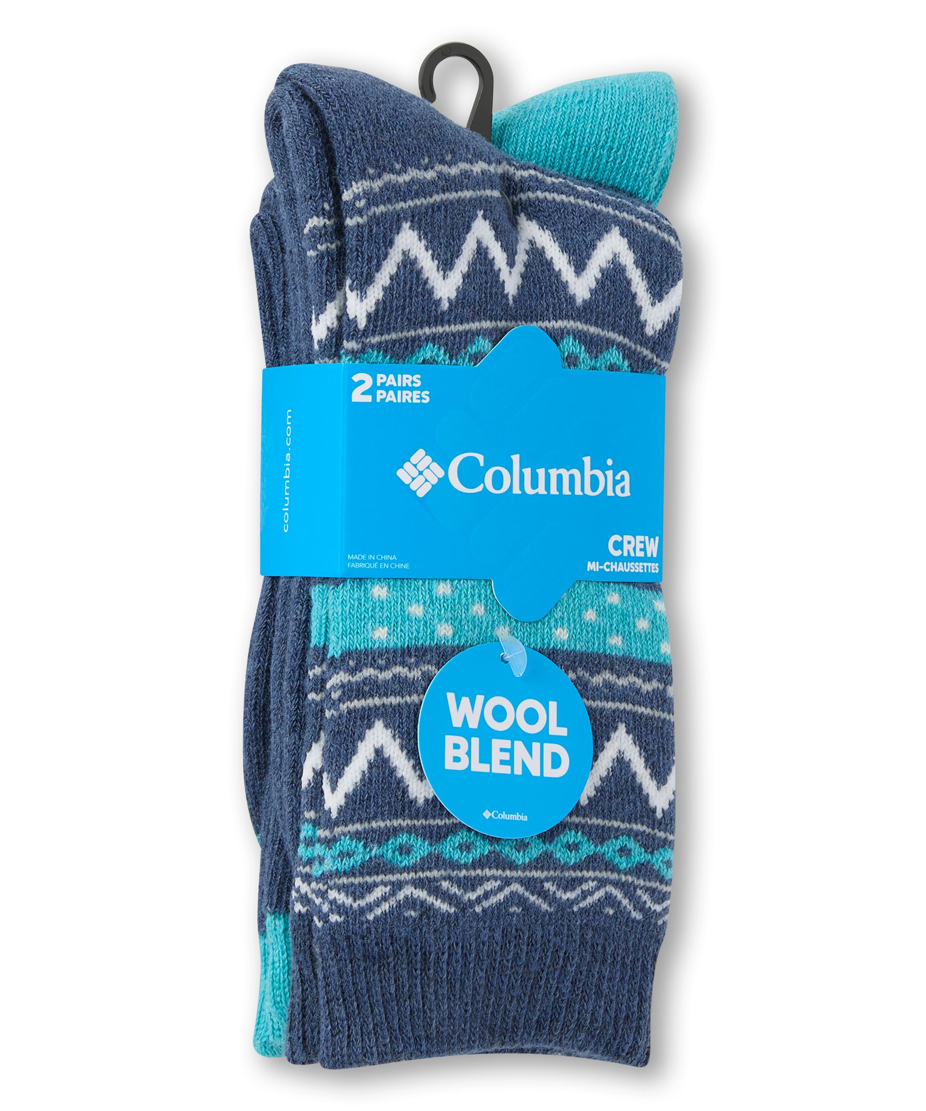 Chaussettes indispensables à motif Jacquard pour femmes, Columbia, paquet de 2&nbsp;paires