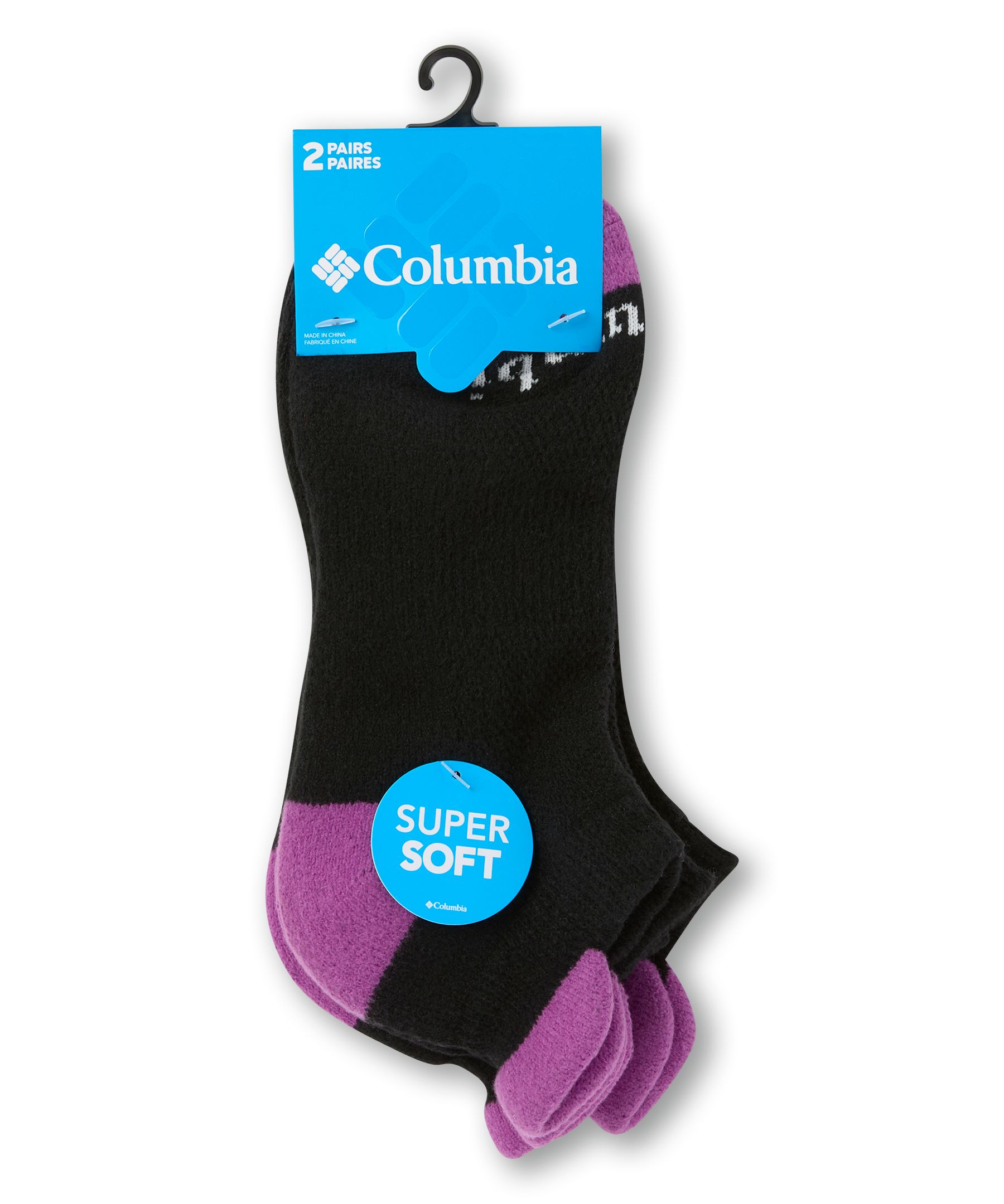 Chaussettes invisibles en micro-polyester ultradoux pour femmes, Columbia, paquet de 2&nbsp;paires