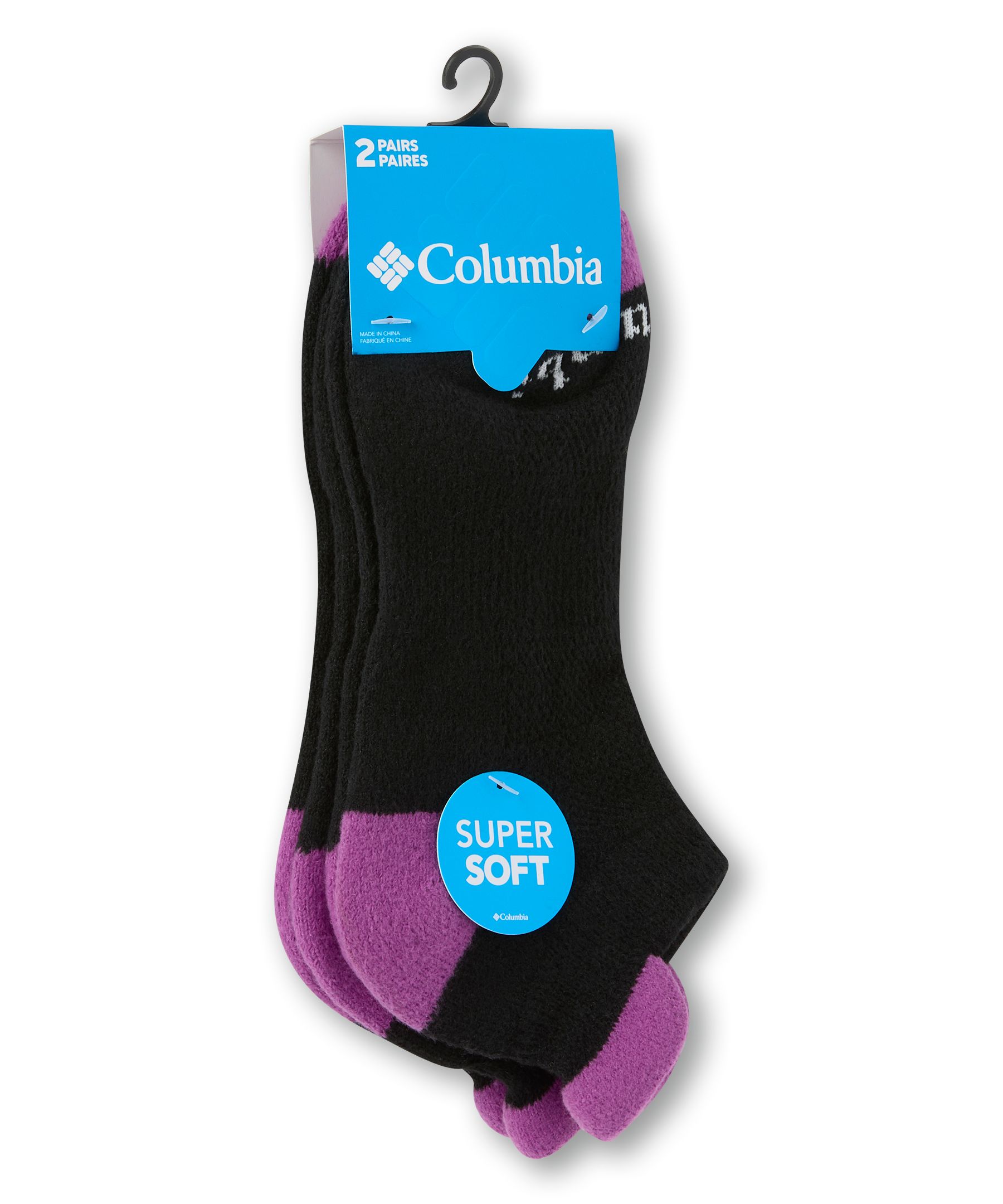 Chaussettes invisibles en micro-polyester ultradoux pour femmes, Columbia, paquet de 2&nbsp;paires