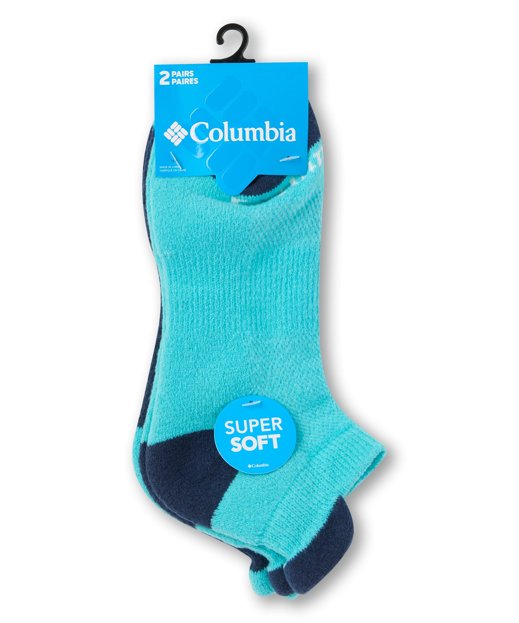 Chaussettes invisibles en micro-polyester ultradoux pour femmes, Columbia, paquet de 2&nbsp;paires