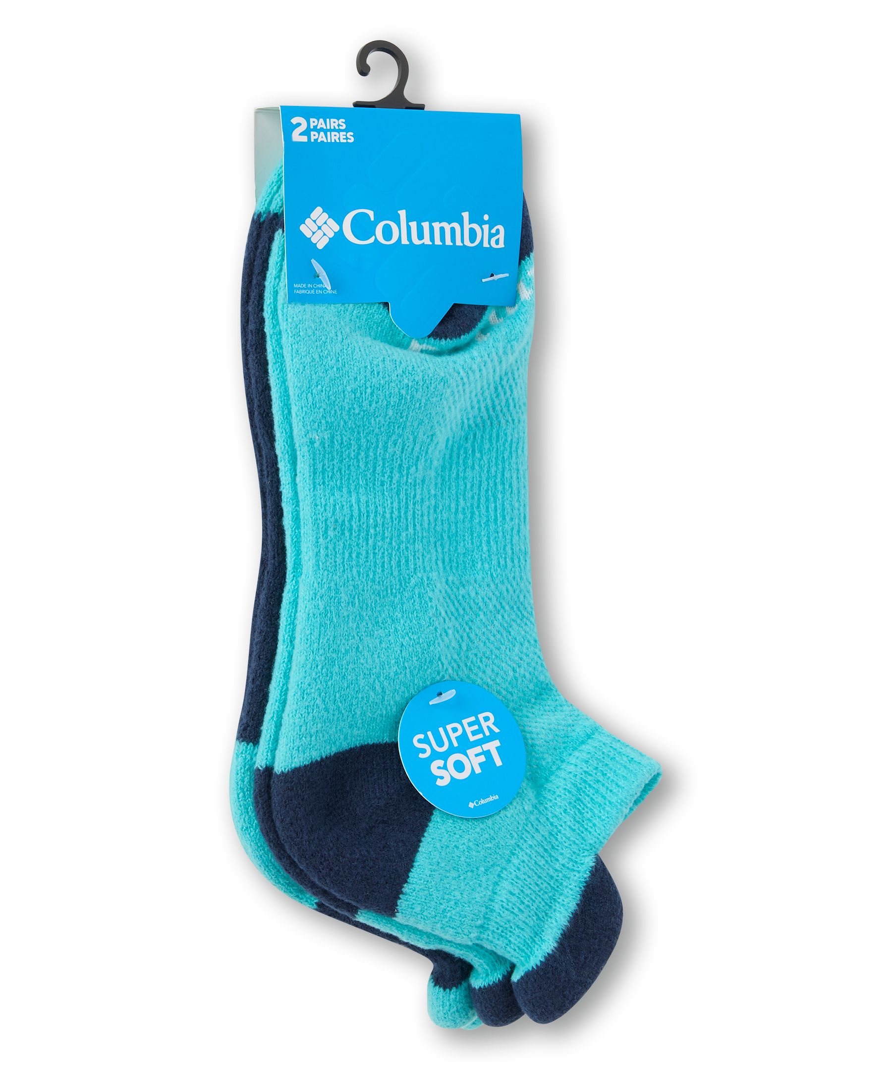 Chaussettes invisibles en micro-polyester ultradoux pour femmes, Columbia, paquet de 2&nbsp;paires