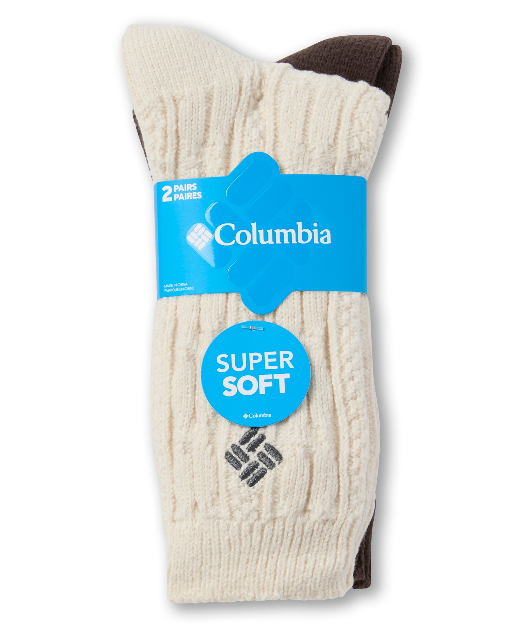 Chaussettes torsadées en micro-polyester ultradoux pour femmes, Columbia, paquet de 2&nbsp;paires