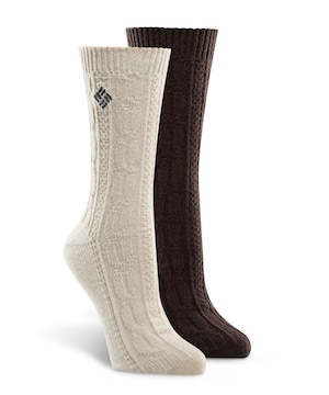 Columbia Women's 2 pk Super Soft Micro Poly Cable Socks