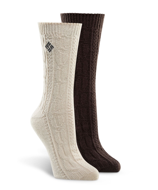 Chaussettes torsadées en micro-polyester ultradoux pour femmes, Columbia, paquet de 2 paires