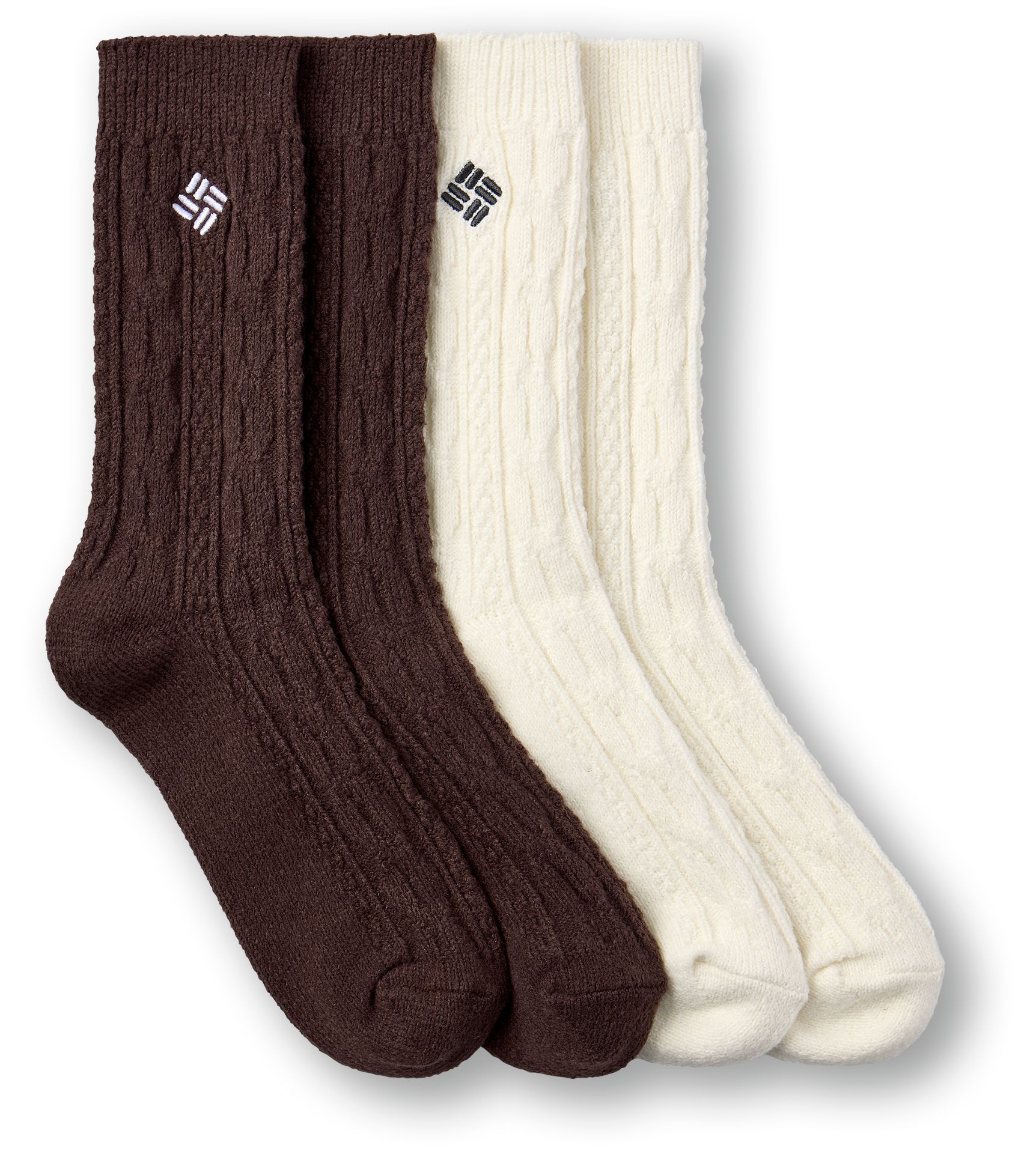 Columbia Women's 2 pk Super Soft Micro Poly Cable Socks