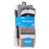 Mi-chaussettes à contrôle de l'humidité pour femmes, Columbia, paquet de 4 paires, Front_Angled_Right