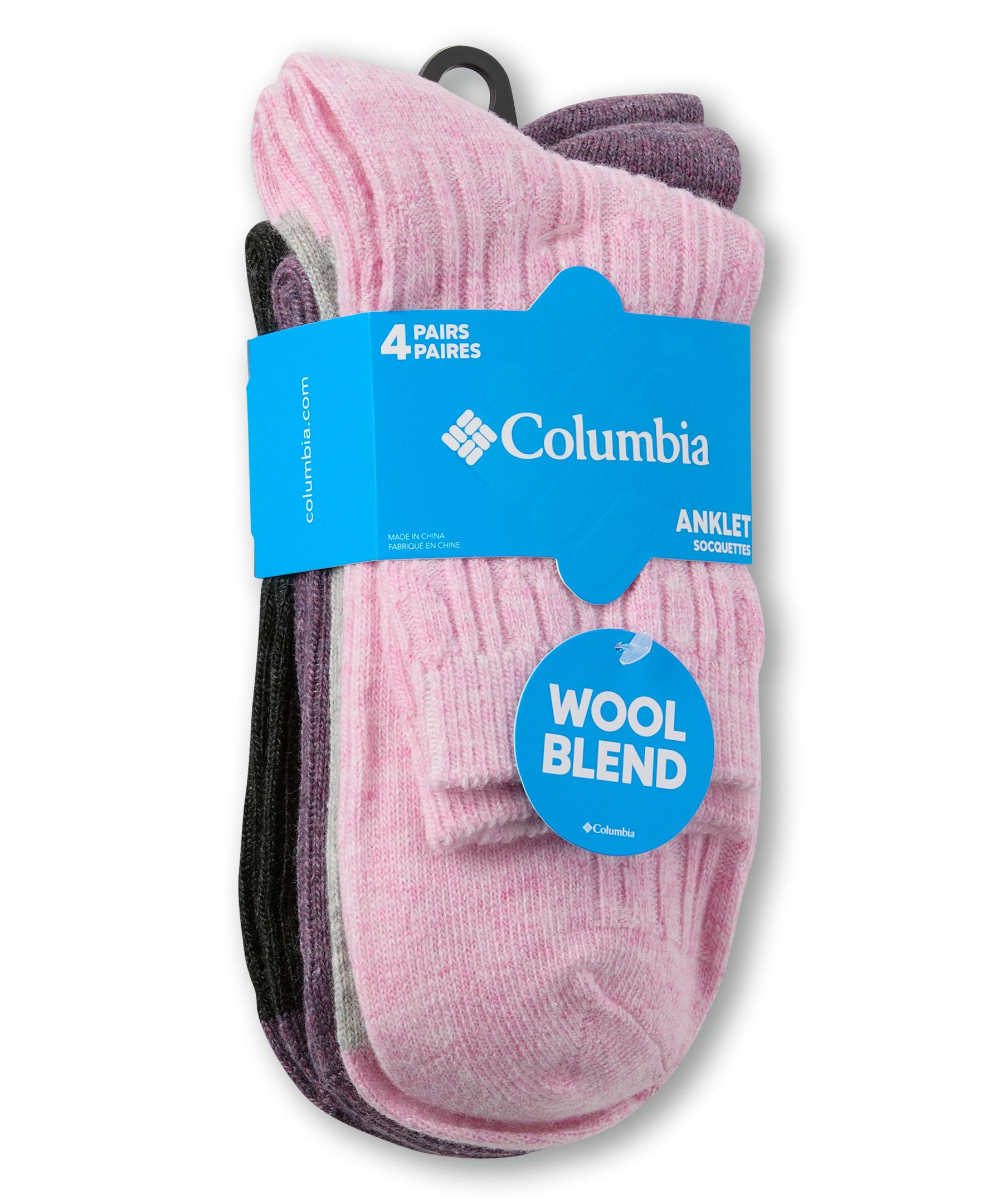 Socquettes côtelées torsadées pour femmes, Columbia, paquet de 4&nbsp;paires