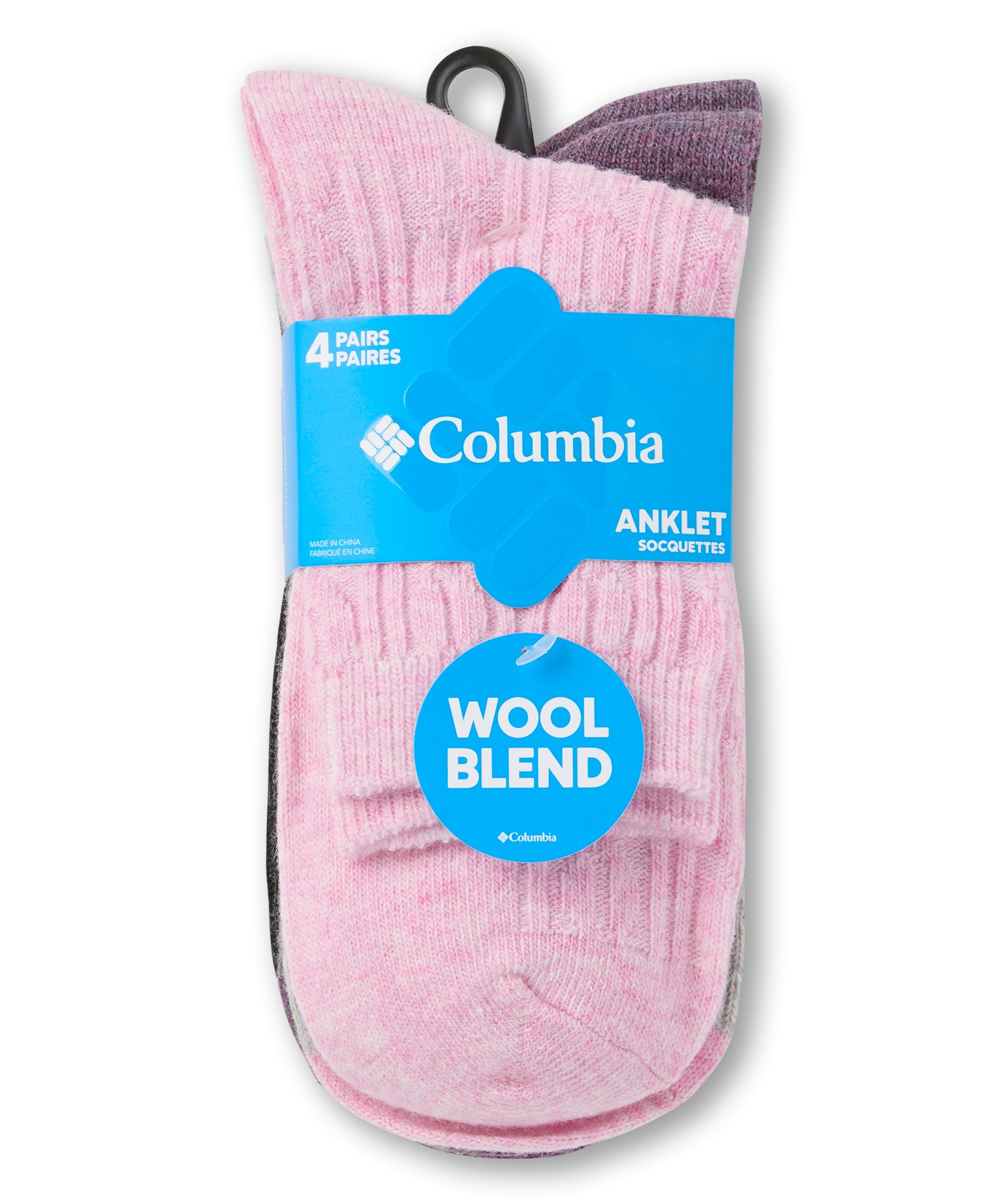 Socquettes côtelées torsadées pour femmes, Columbia, paquet de 4&nbsp;paires