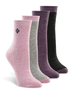 Socquettes côtelées torsadées pour femmes, Columbia, paquet de 4 paires