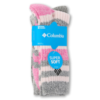 Columbia Women's 2 pk Super Soft Micro Poly Crew Socks Front_Angled_Right