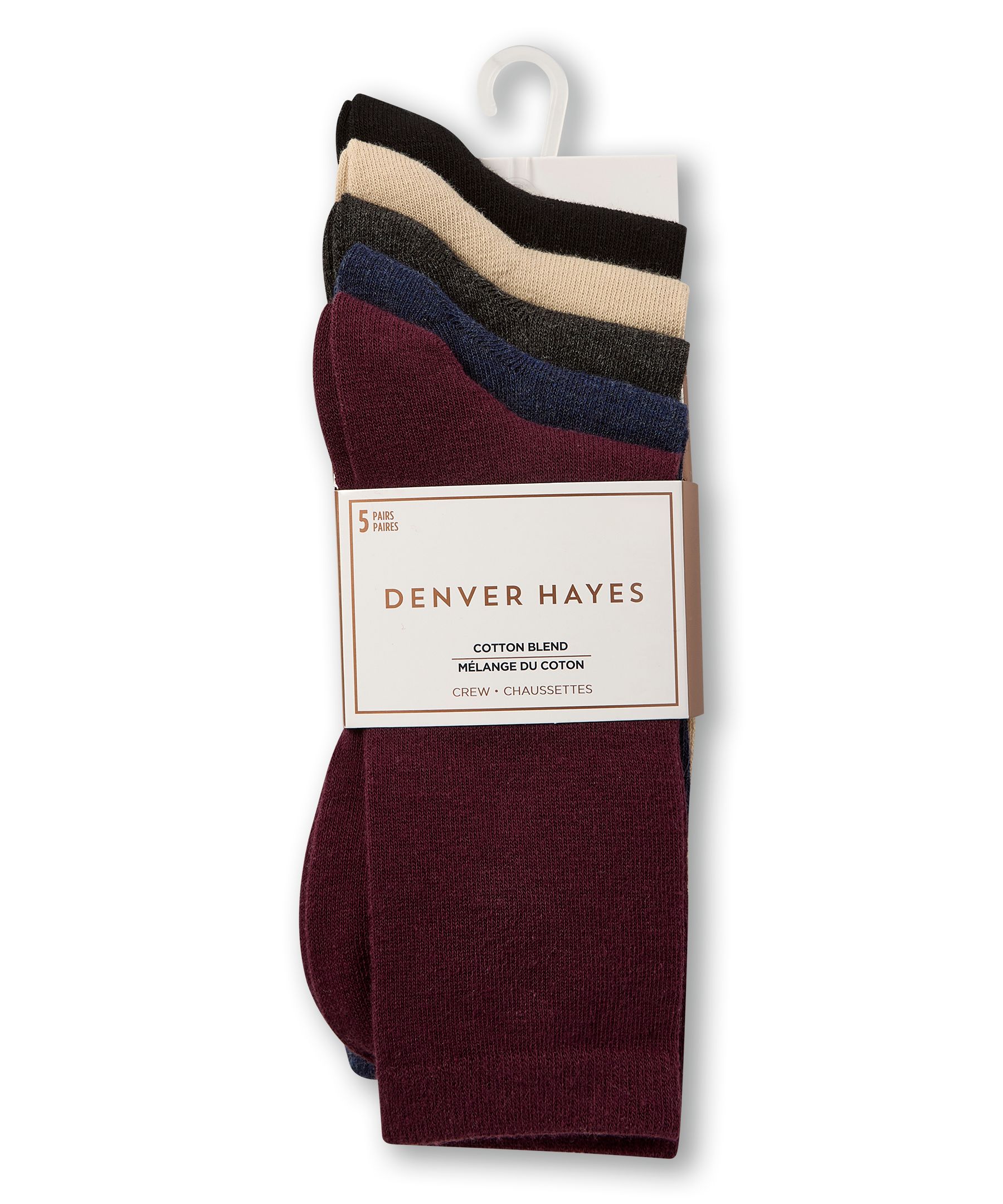 Denver Hayes Women's 5 pk FreshTech Crew Socks