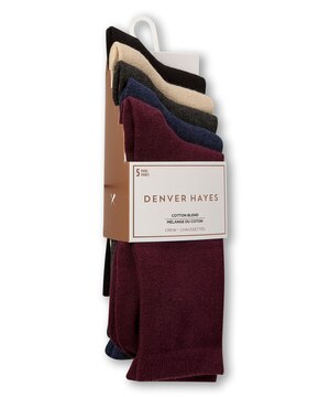 Mi-chaussettes FreshTech pour femmes, Denver Hayes, paquet de 5 paires