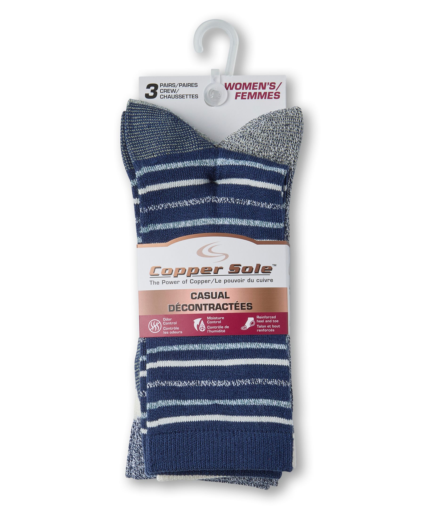 Copper Sole Women's 3 pk Casual Socks