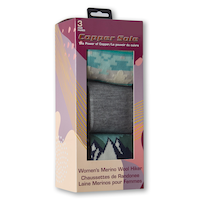 Boîte cadeau de chaussettes en laine mérinos pour femmes, Copper Sole, paquet de 3 paires Front_Angled_Right