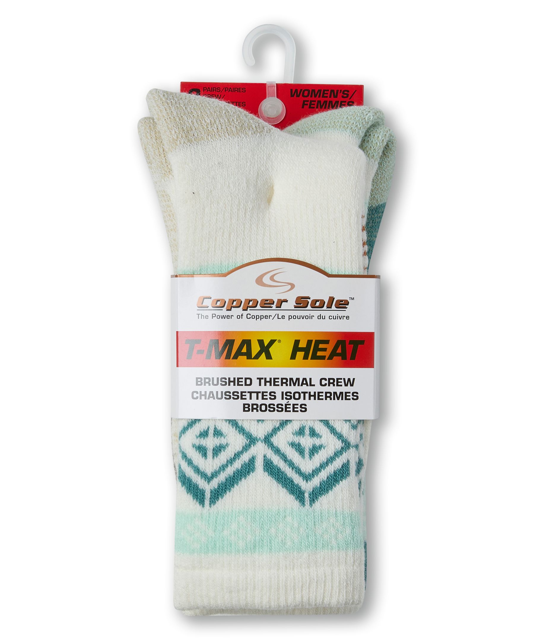 Chaussettes isothermes T-Max pour femmes, Copper Sole, paquet de 2&nbsp;paires