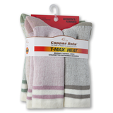 Chaussettes isothermes brossées T-Max pour femmes, Copper Sole, paquet de 3 paires Front_Flat
