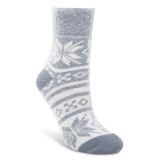 Denver Hayes Women's Double Knit Snowflake Crew Socks Front_Angled_Right