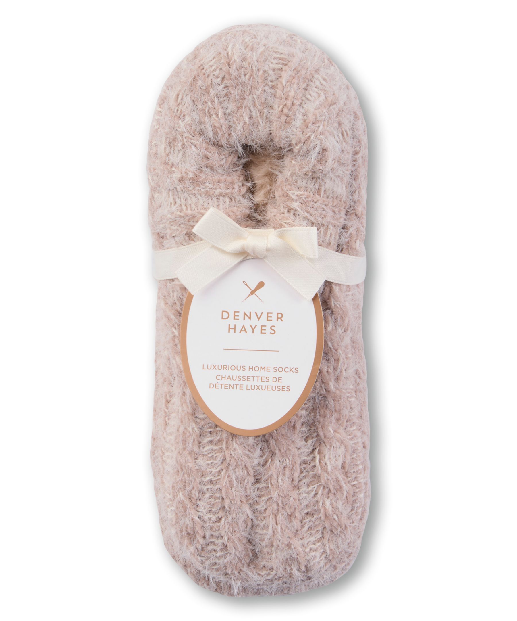 Chaussettes à point de torsade en fil pelucheux pour femmes, Denver Hayes