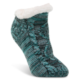 Denver Hayes Women's Chunky Cable Knit Bootie Socks Front_Angled_Right