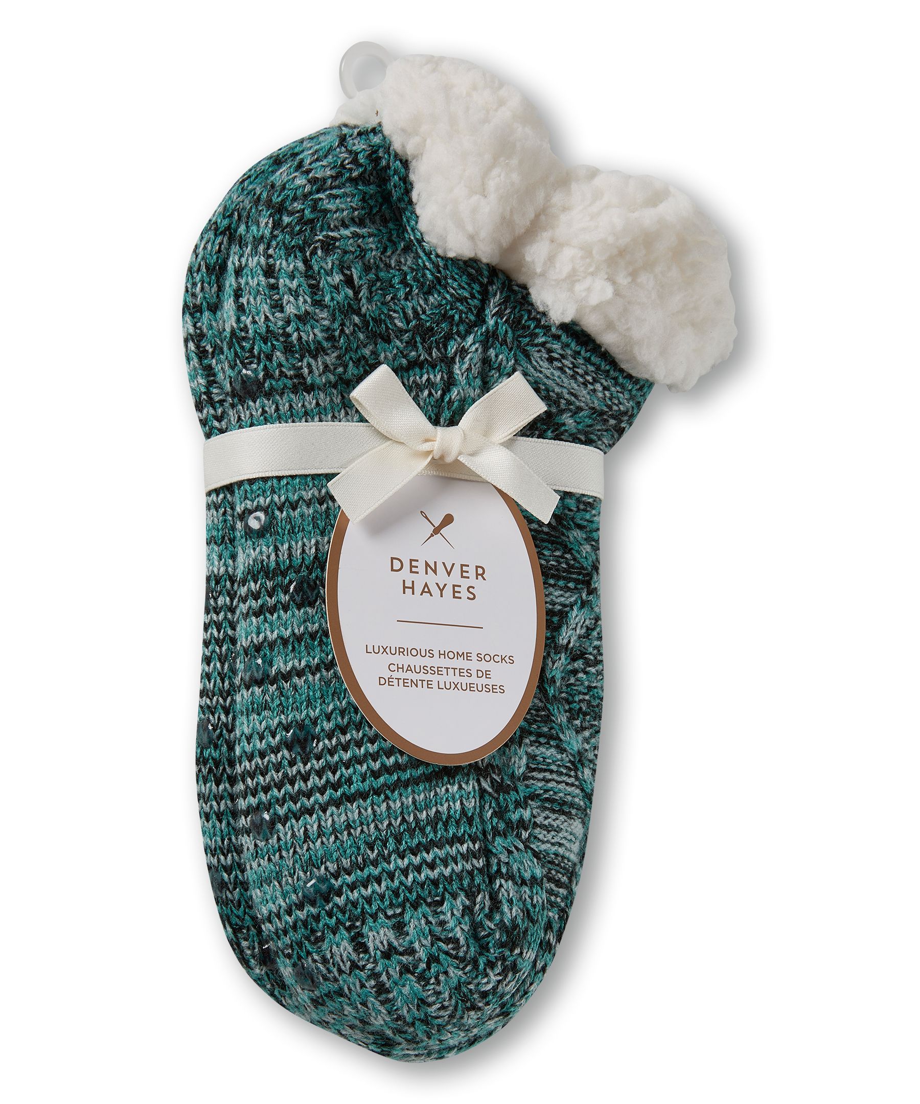 Chaussons épais en tricot à point de torsade pour femmes, Denver Hayes