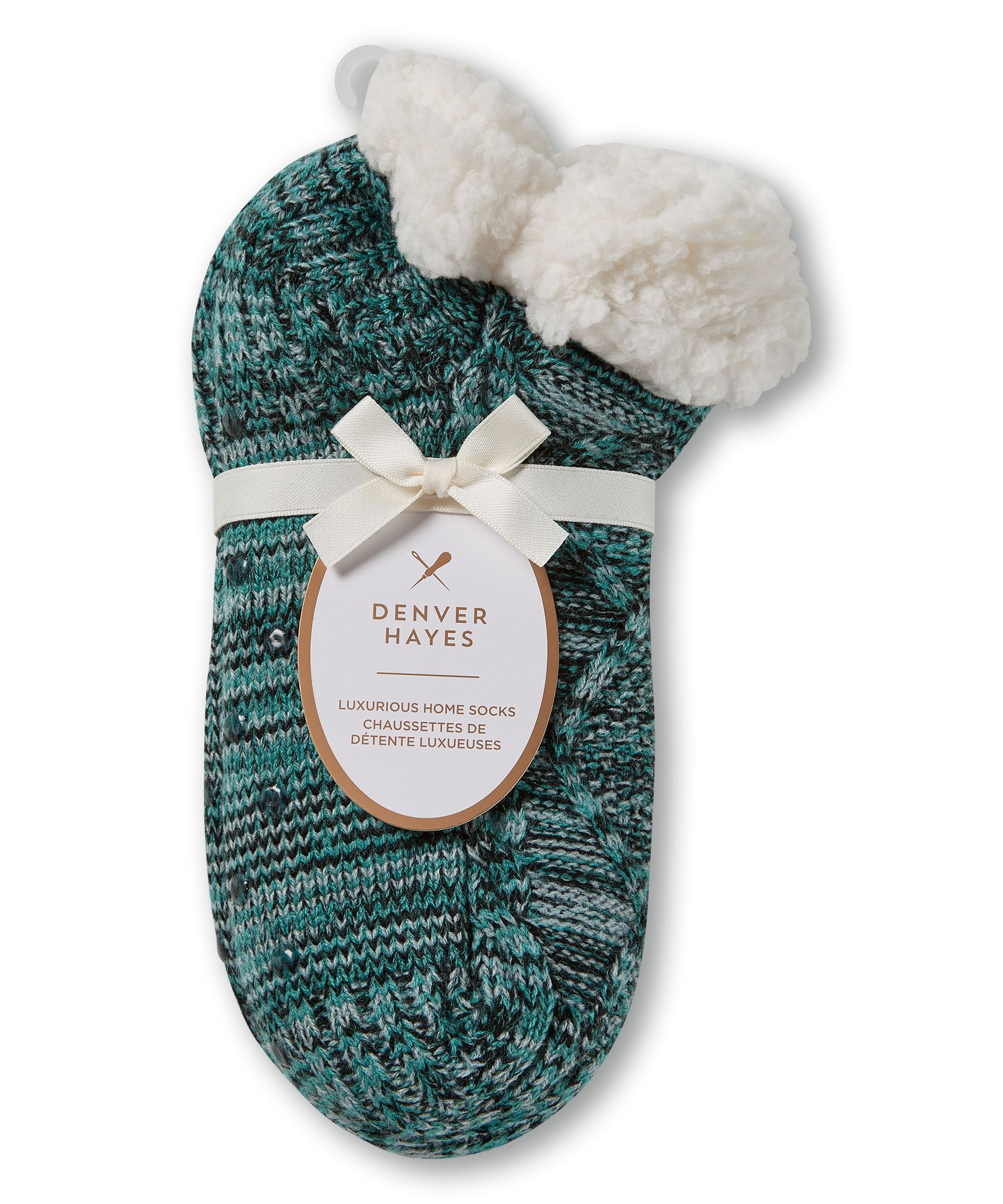 Chaussons épais en tricot à point de torsade pour femmes, Denver Hayes