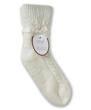 Chaussettes de détente en tricot à point de torsade pour femmes, Denver Hayes