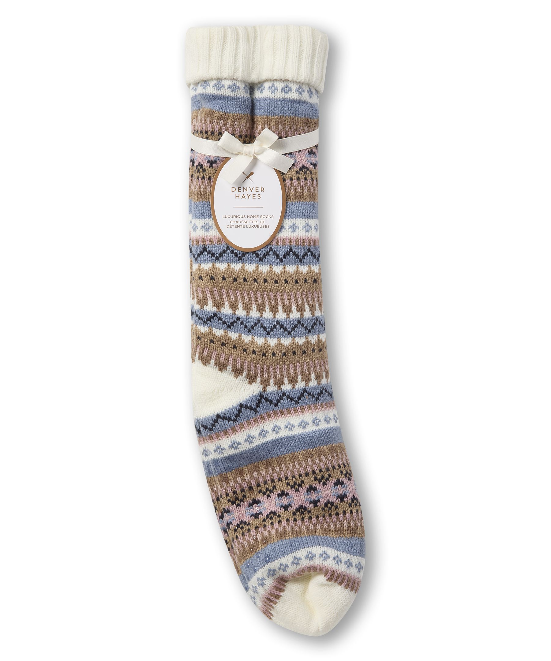 Chaussettes en tricot à motif Jacquard pour femmes, Denver Hayes