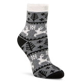 WindRiver Women's Heritage Reindeer Print Socks Front_Angled_Right