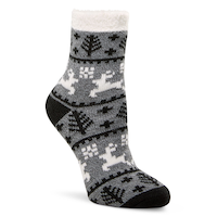 WindRiver Women's Heritage Reindeer Print Socks Front_Angled_Right