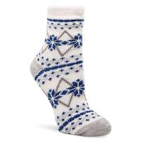 WindRiver Women's Heritage Snowflake Print Socks Front_Angled_Right