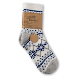 WindRiver Women's Heritage Snowflake Print Socks Front_Angled_Right