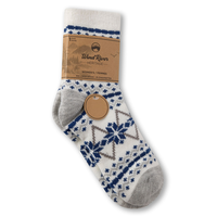 WindRiver Women's Heritage Snowflake Print Socks Front_Angled_Right