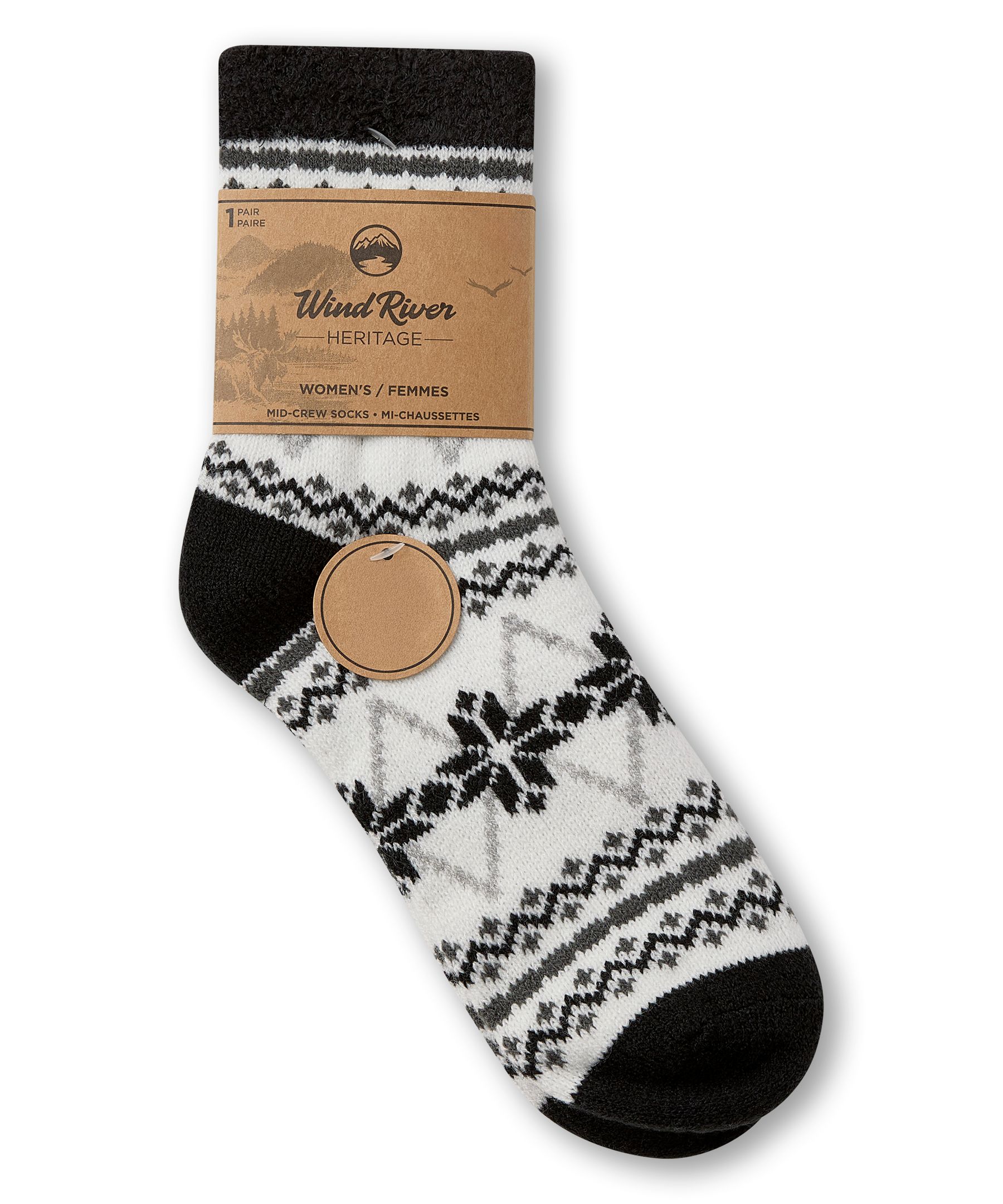 Chaussettes avec imprimé de flocon de neige pour femmes, Heritage, WindRiver