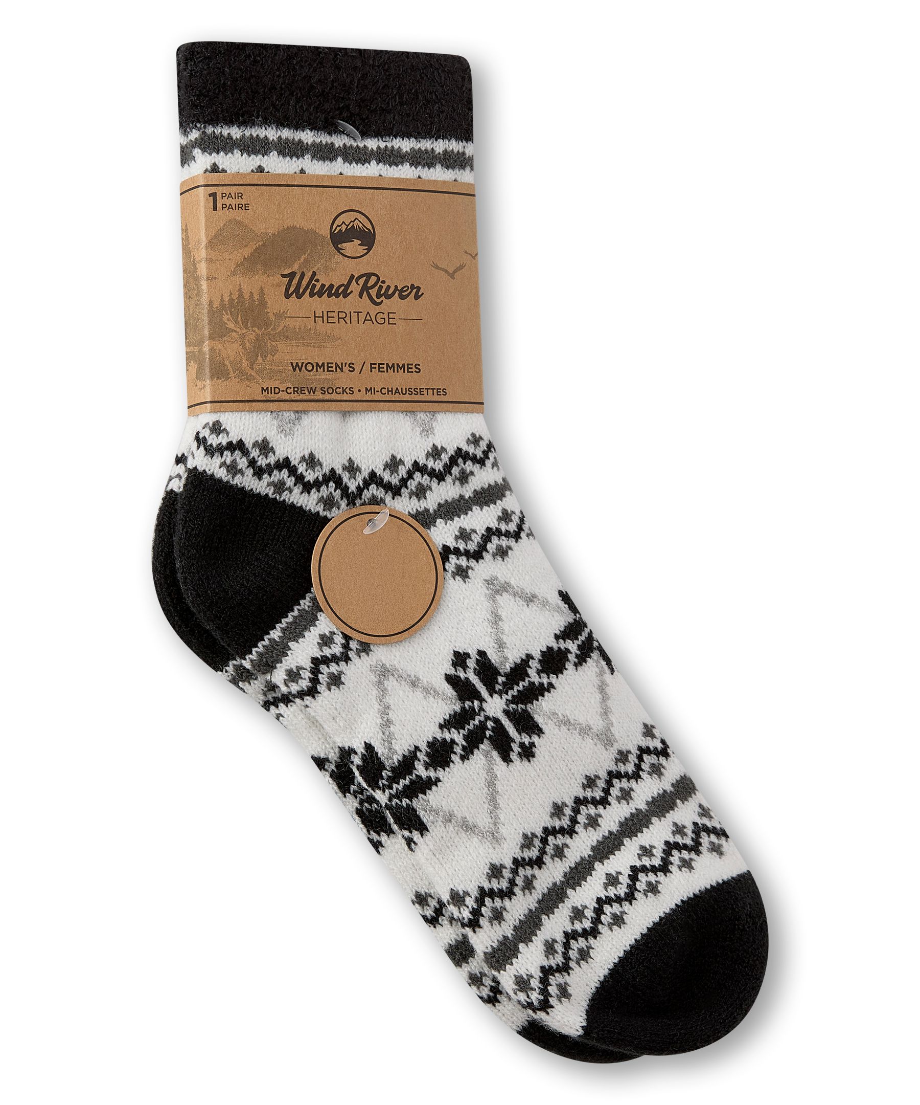 Chaussettes avec imprimé de flocon de neige pour femmes, Heritage, WindRiver