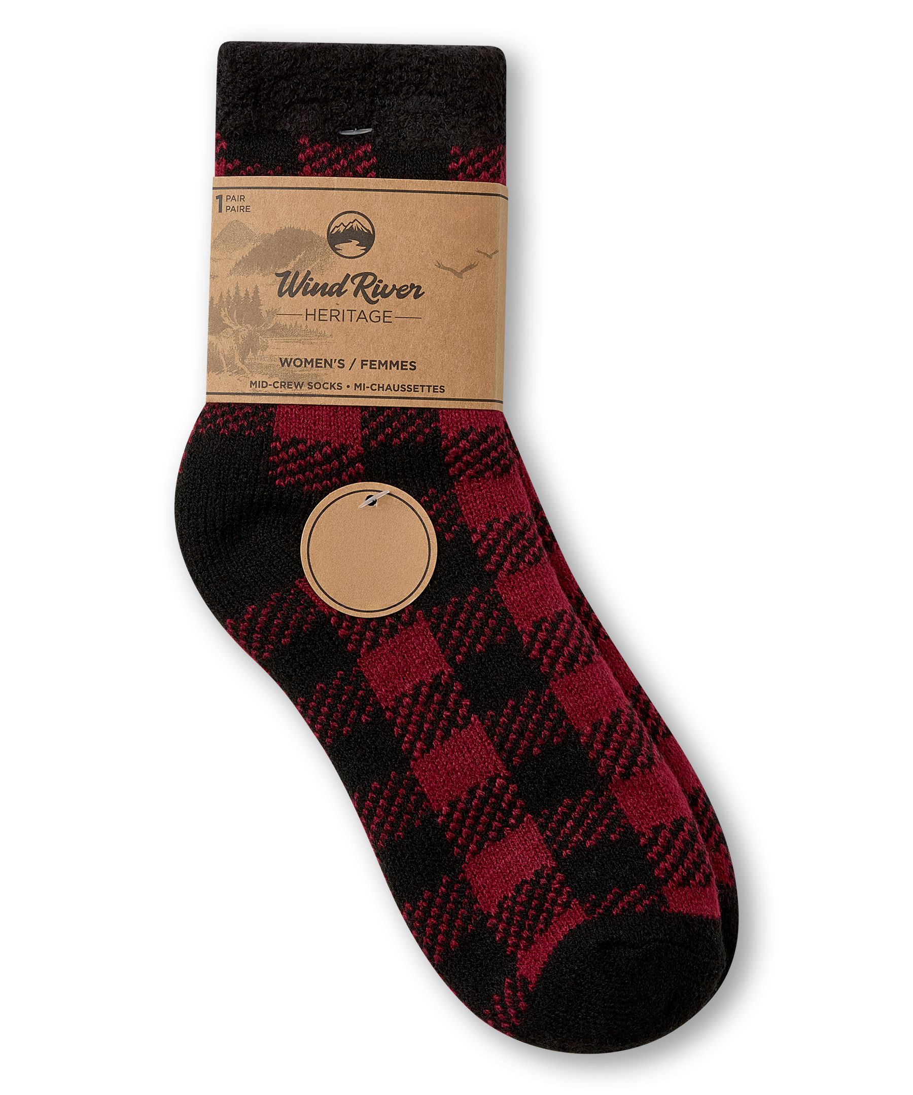 Chaussettes à imprimé de bison pour femmes, Heritage, WindRiver