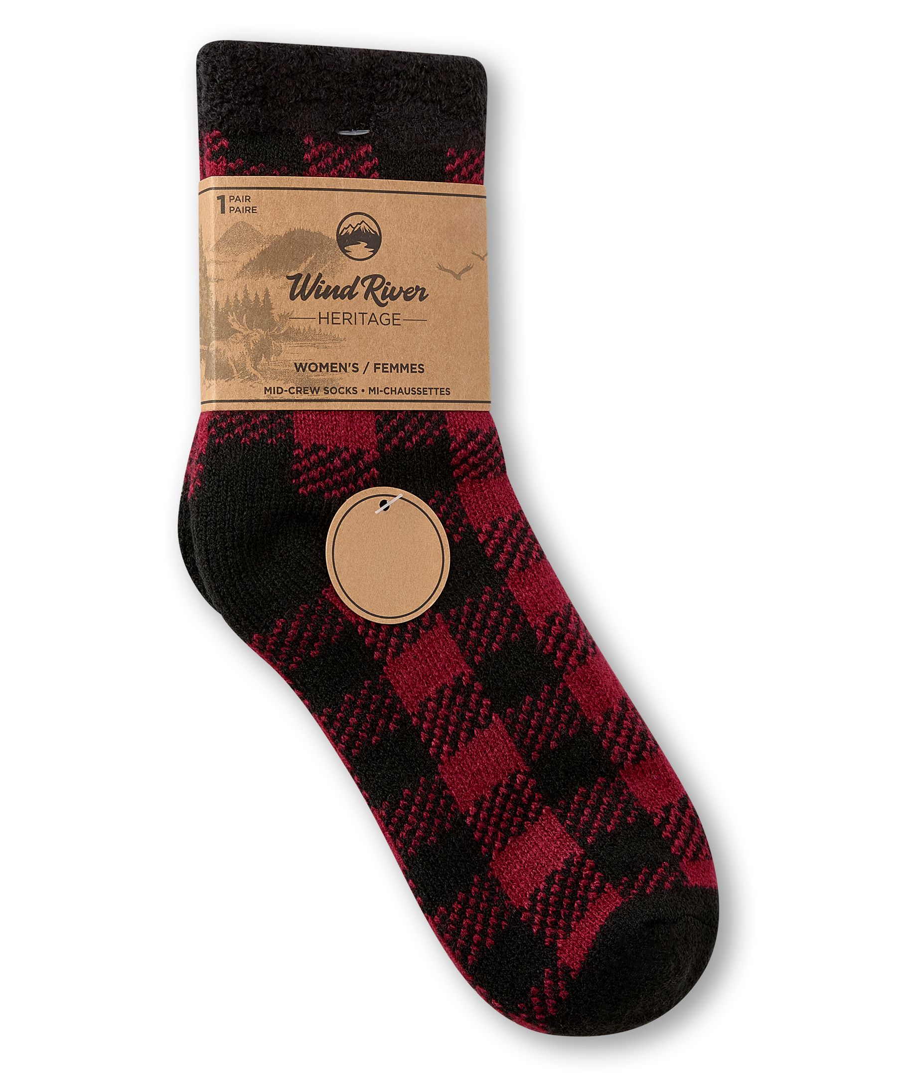 Chaussettes à imprimé de bison pour femmes, Heritage, WindRiver