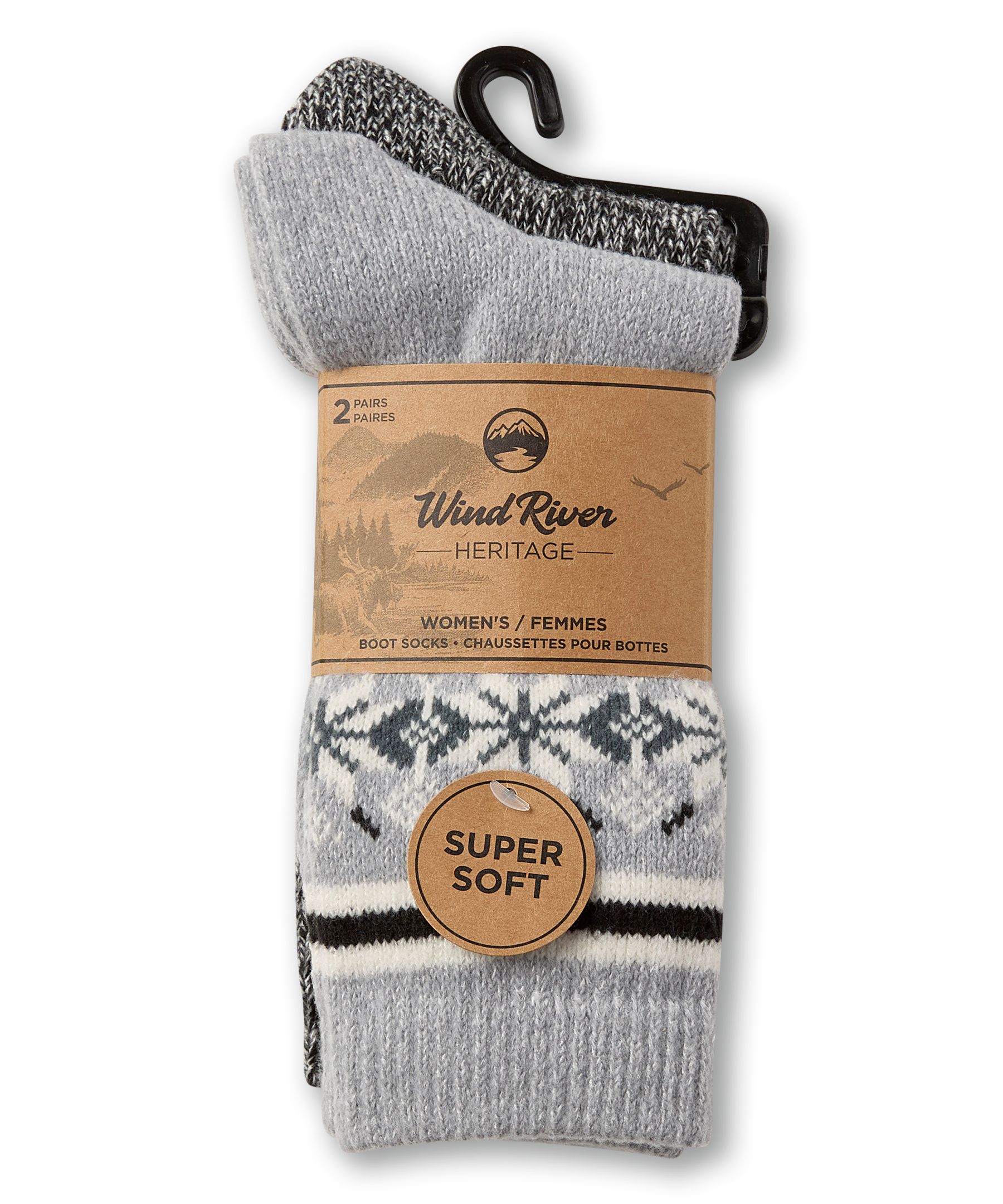 WindRiver Women's 2 pk Heritage Supersoft Socks
