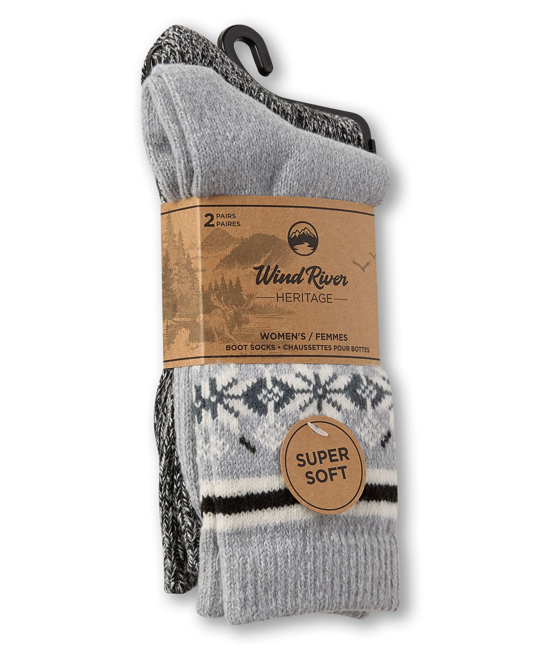 WindRiver Women's 2 pk Heritage Supersoft Socks
