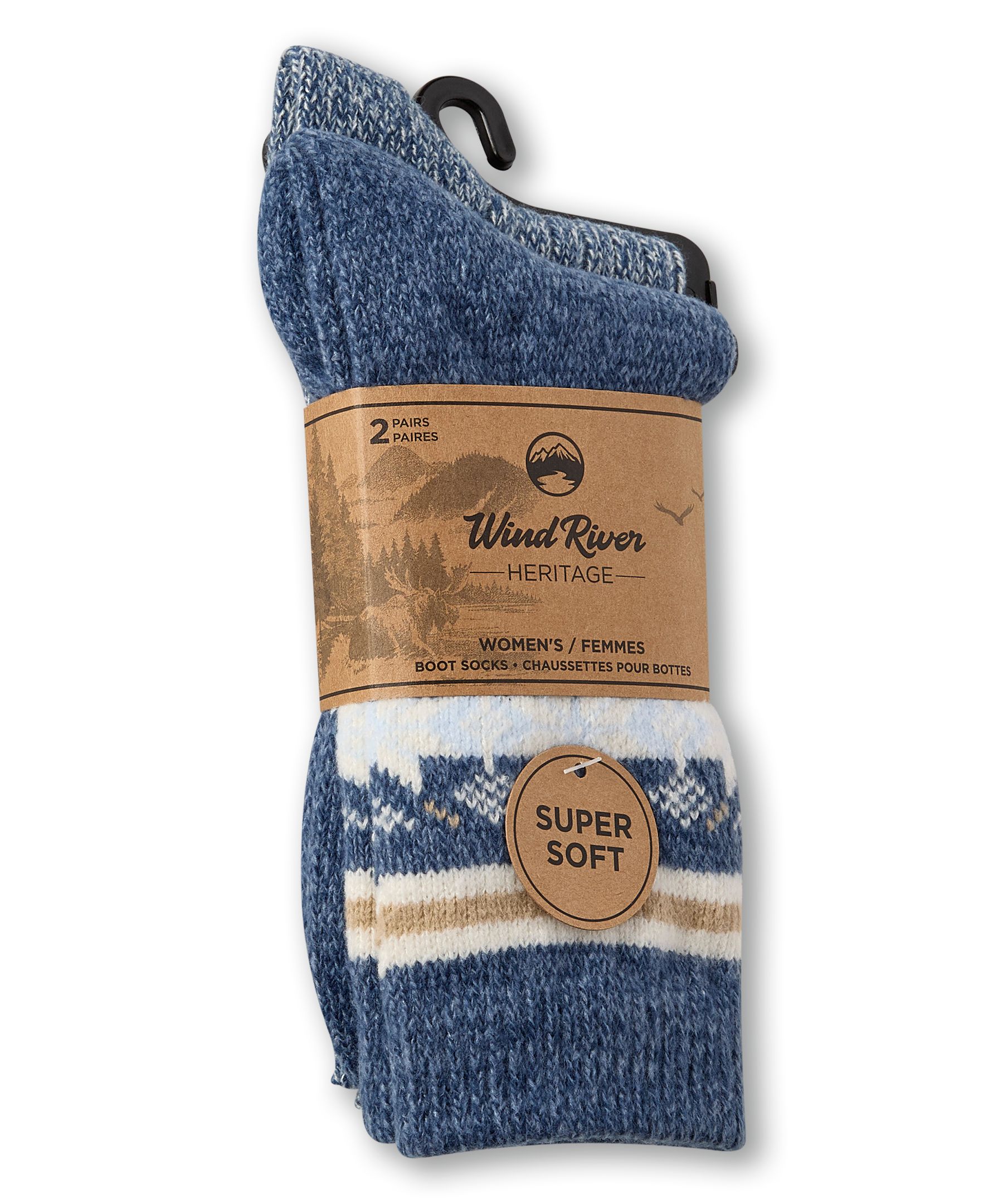 Chaussettes ultradouces pour femmes, Heritage, WindRiver, paquet de 2&nbsp;paires