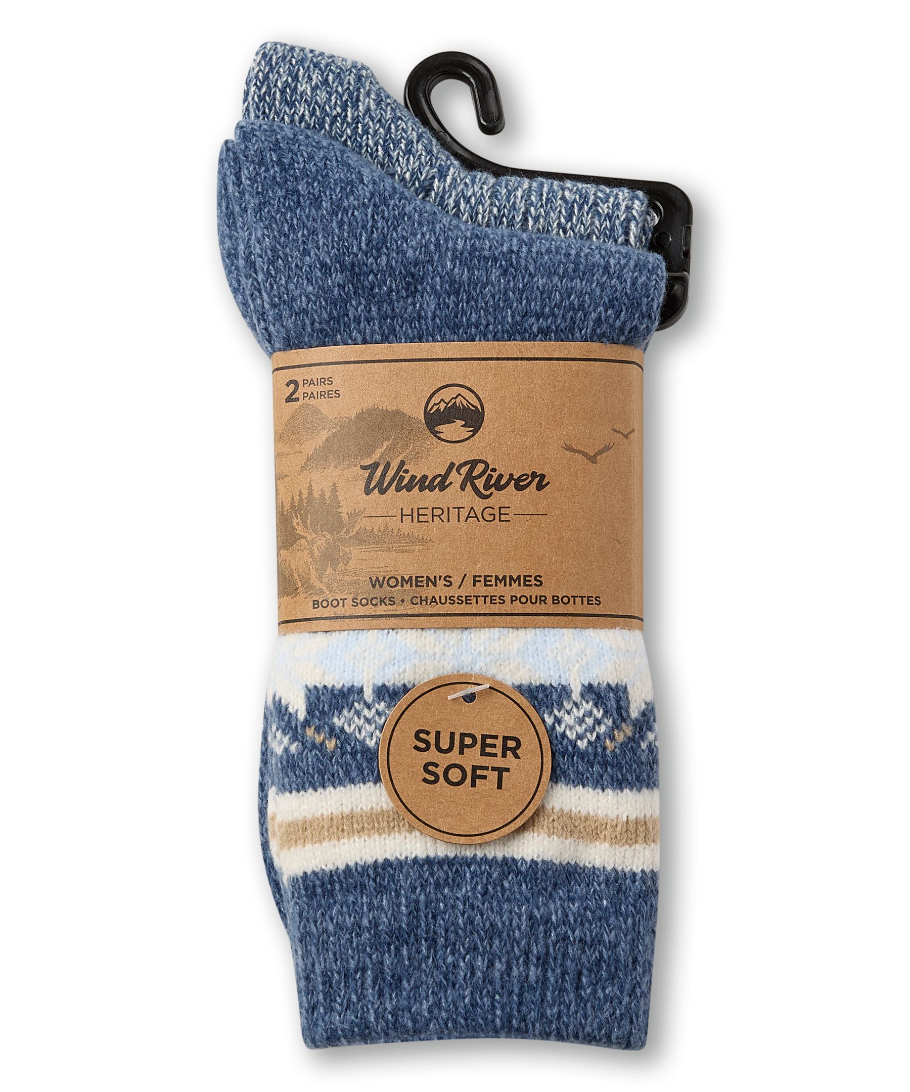Chaussettes ultradouces pour femmes, Heritage, WindRiver, paquet de 2&nbsp;paires