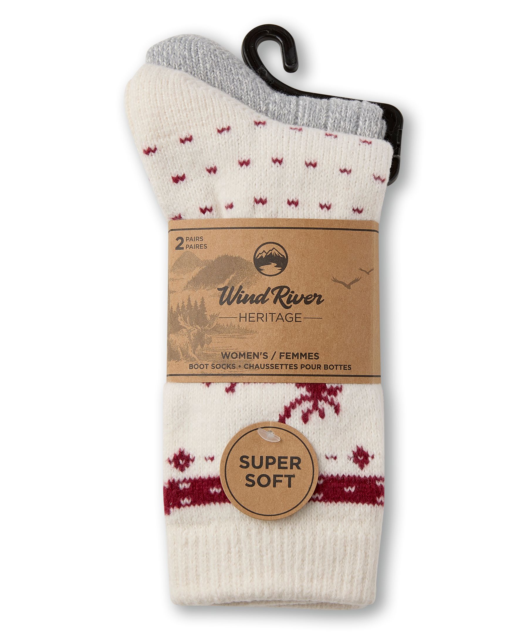 Chaussettes ultradouces pour femmes, Heritage, WindRiver, paquet de 2&nbsp;paires