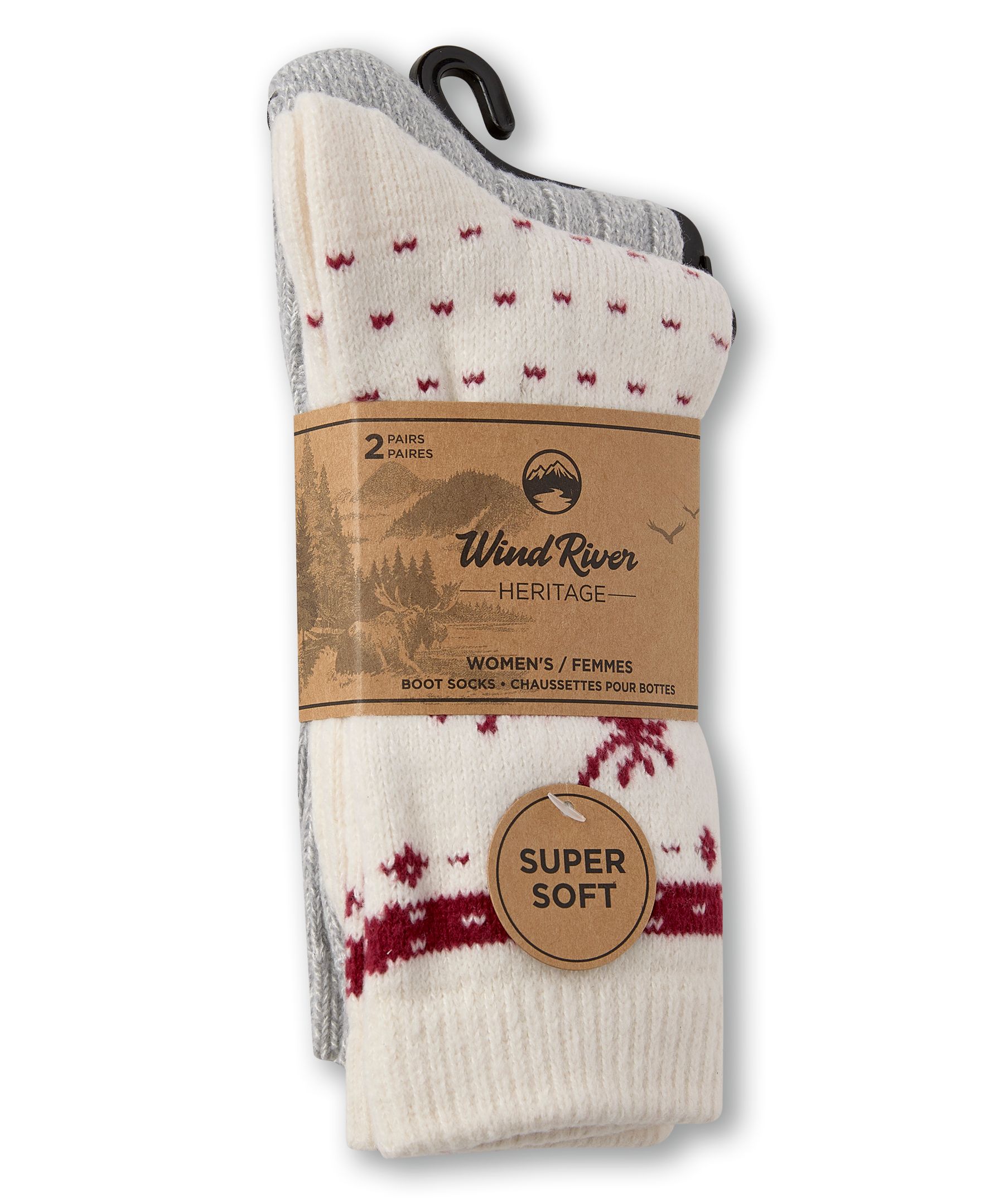 Chaussettes ultradouces pour femmes, Heritage, WindRiver, paquet de 2&nbsp;paires