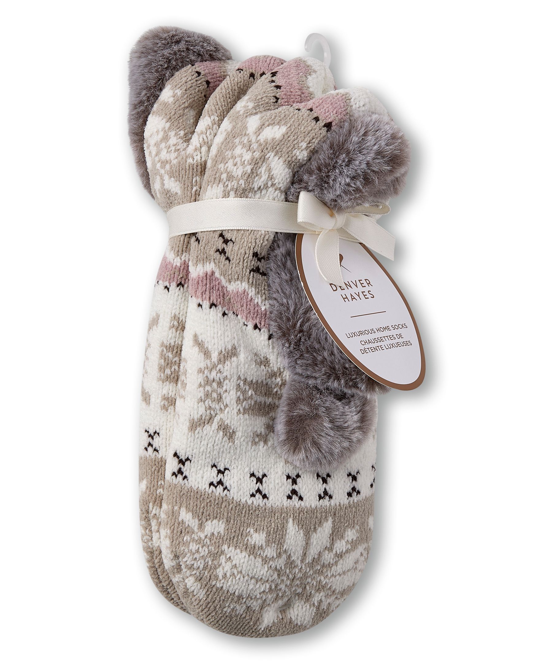 Denver Hayes Women's Chenille Nordic Home Socks