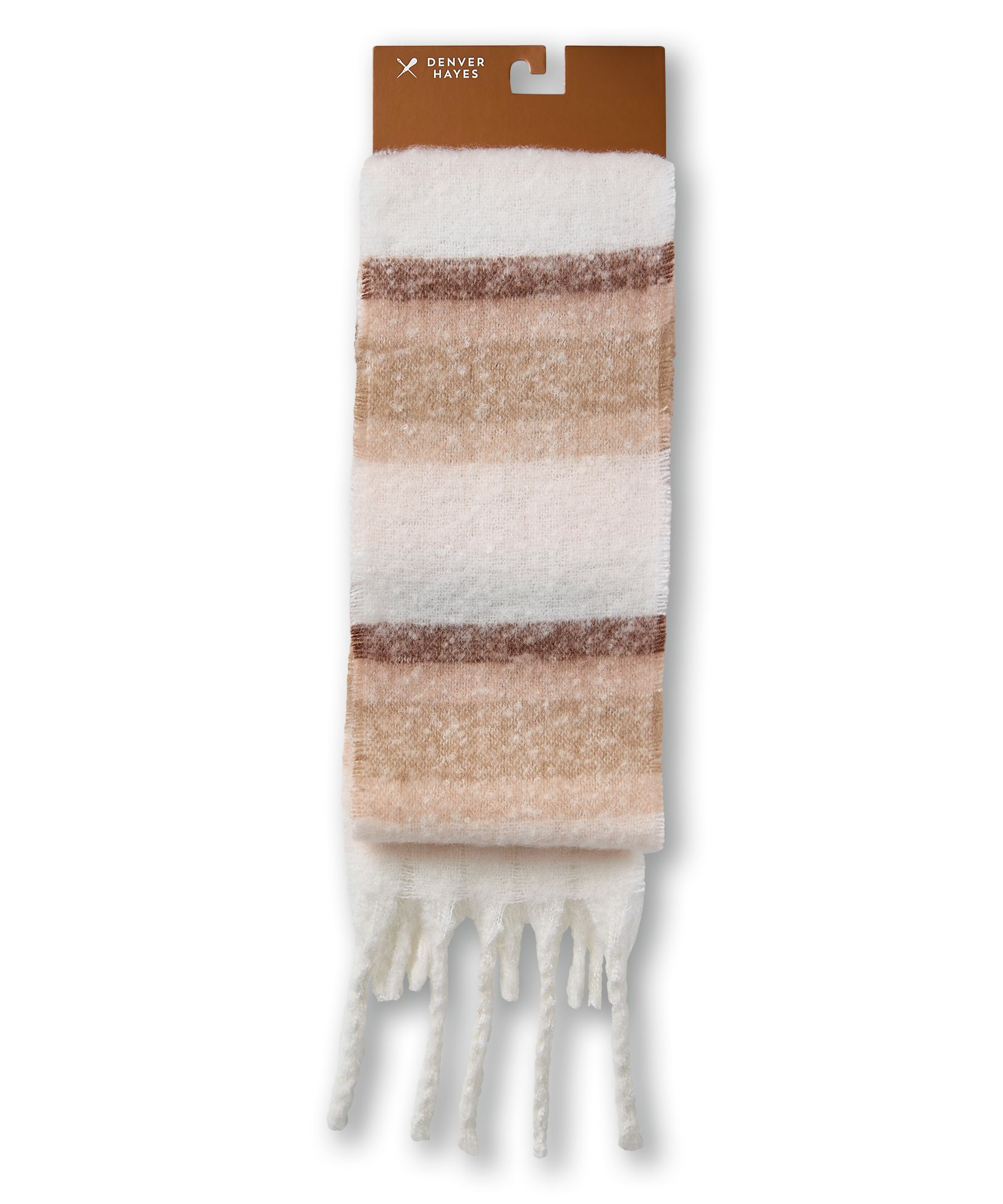Denver Hayes Women's Cozy Striped Scarf Front_Flat