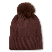 Denver Hayes Women's Fine Knit Pom Toque Front_Flat