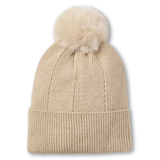 Tuque à pompon en tricot fin pour femmes, Denver Hayes Front_Flat