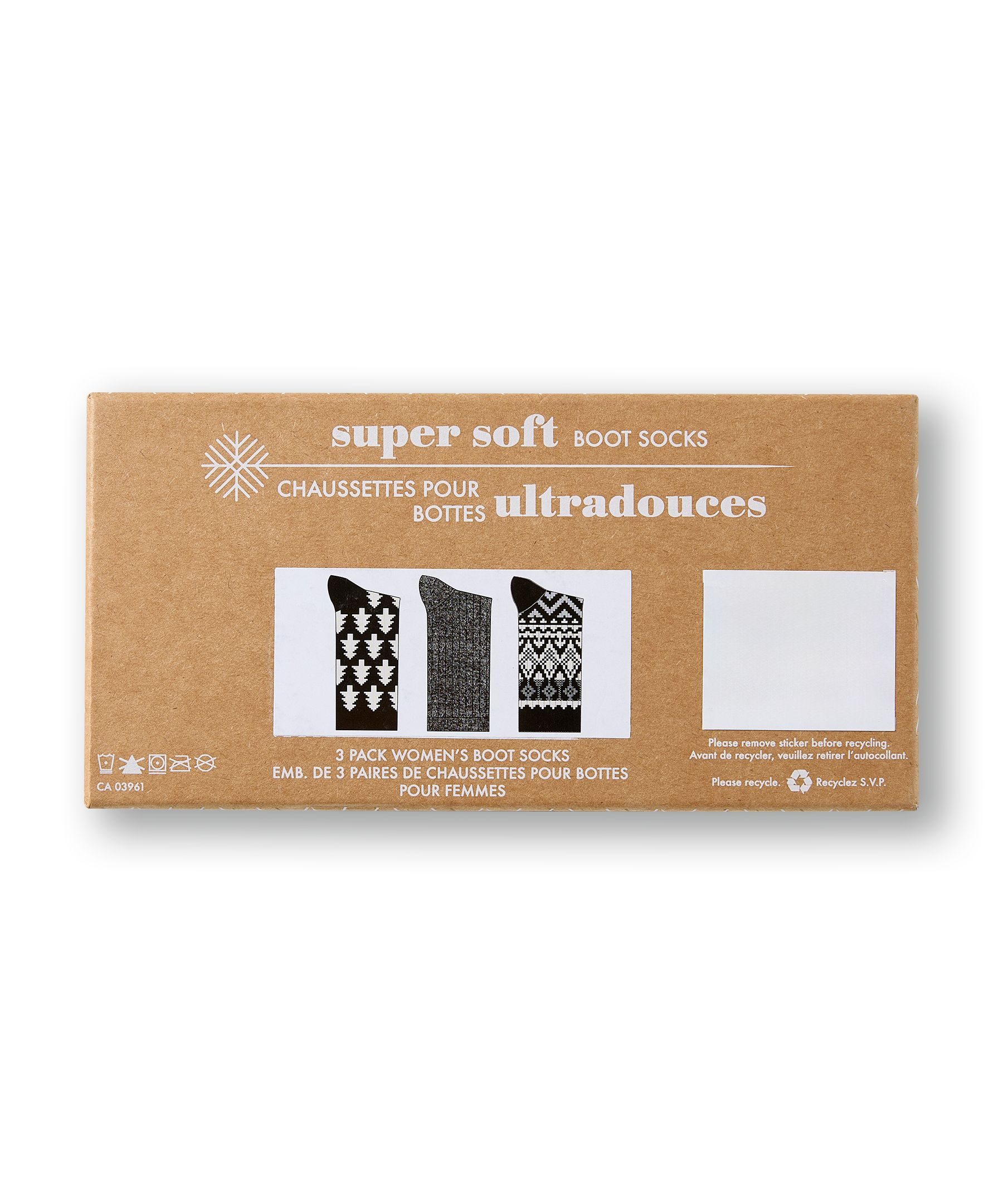 Chaussettes en feutre taupé dans une boîte cadeau pour femmes, Denver Hayes, paquet de 3 paires