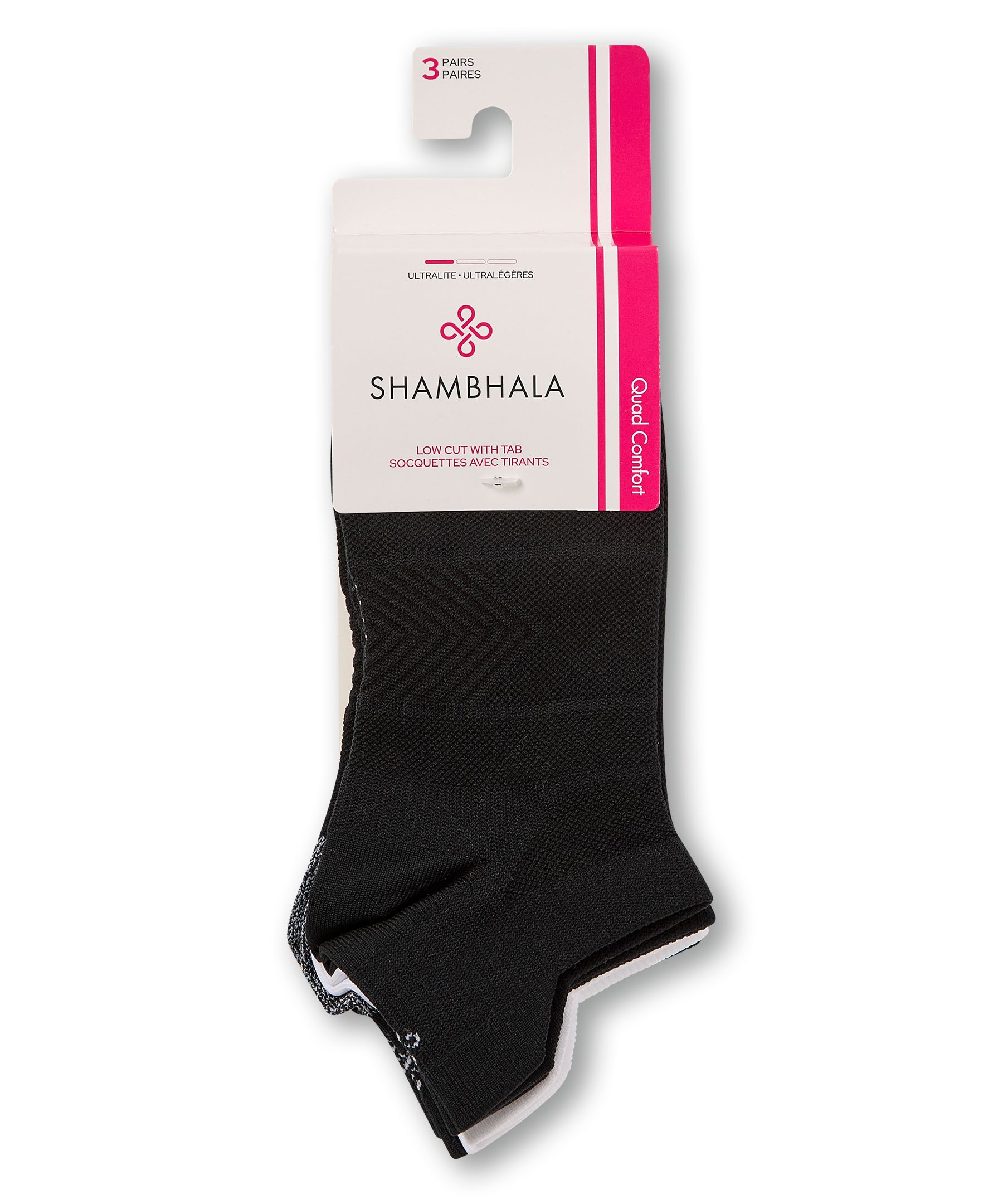 Shambhala Women's 3PK Sport Performance Nylon Low Cut Socks
