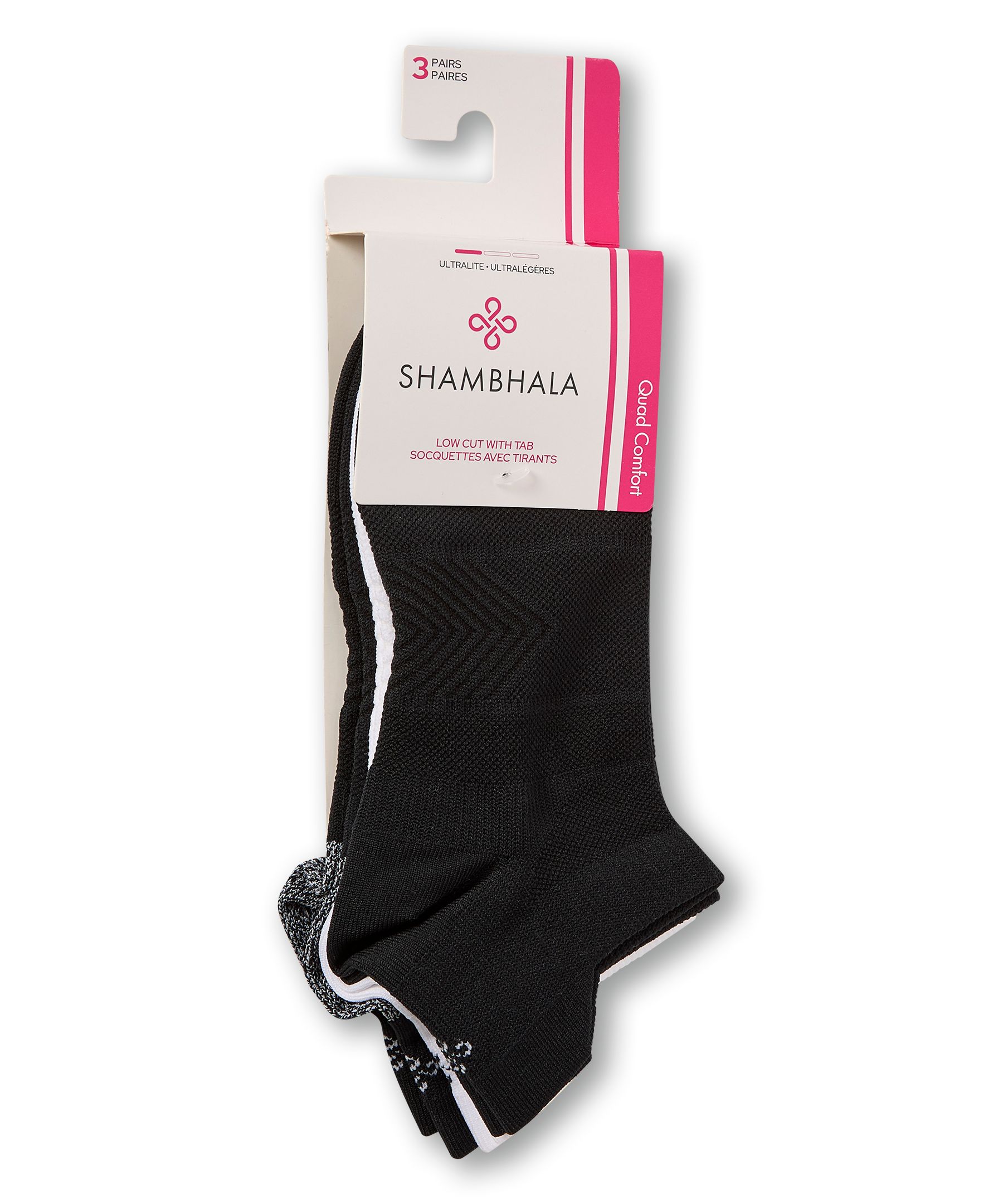 Shambhala Women's 3PK Sport Performance Nylon Low Cut Socks